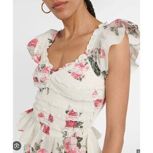 LoveShackFancy Compass Floral Top - Size M